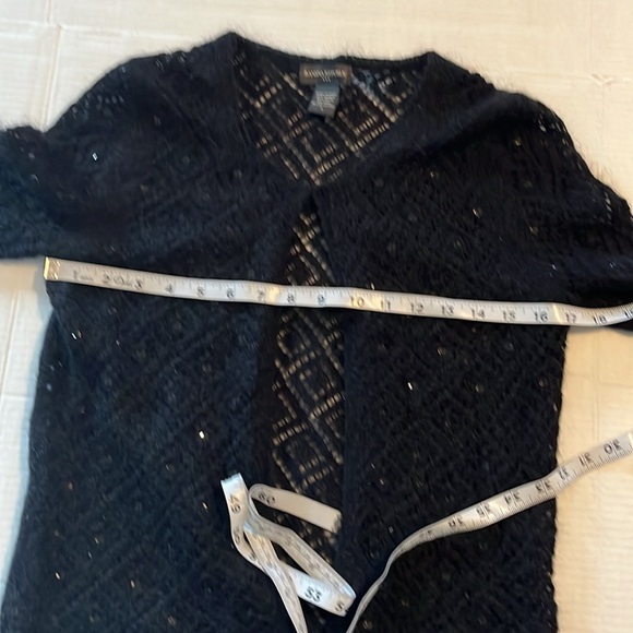 VTG-banana republic-S-black-sequence, mohair blend, hook&eye,open front cardigan - Picture 9 of 11